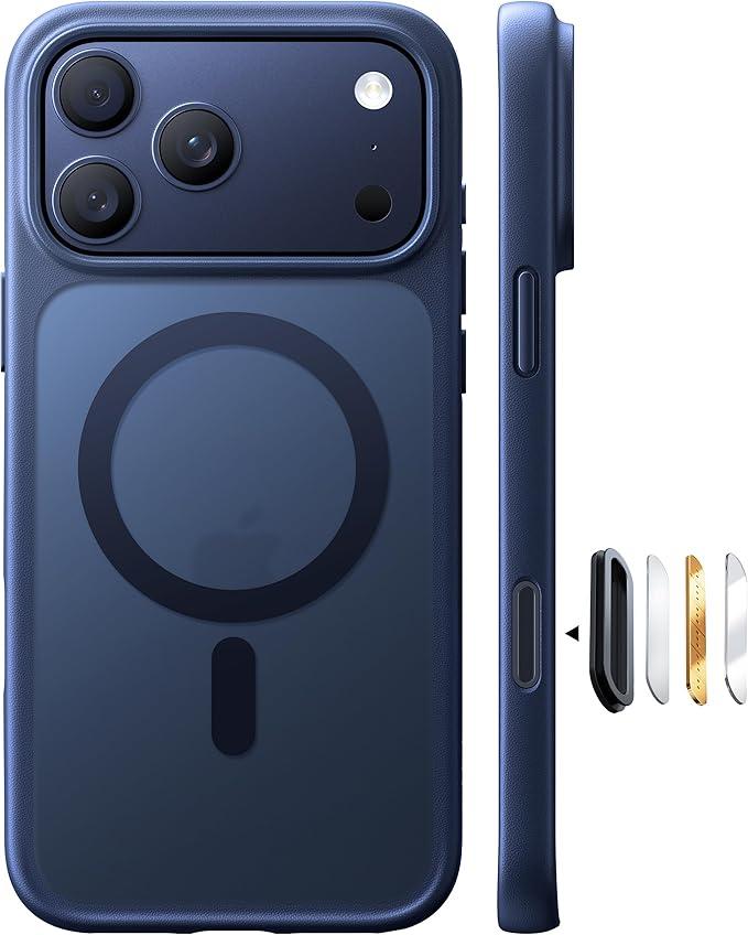 TORRAS Magnetic Shockproof for iPhone 17 Pro Case, Camera Control, Fit for MagSafe, MilitaryGrade Protection, Translucent Slim Case for iPhone 17 Pro Phone Case AntiFingerprint, Deep Blue
