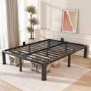 FUIOBYVV Full Size Bed Frame with Round Corner Edge Legs, 14 Inch Heavy Duty Support 3500 lbs Metal Platform Bed Frame Full, No Box Spring Needed/Non-Slip/Steel Slat Support/Noise Free