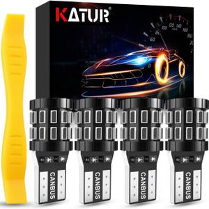 KATUR 194 T10 W5W Light Bulb, Red 12-24V Canbus Error Free 168 Car Dome Map Door Courtesy License Plate Light, Pack of 4