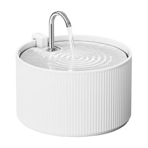 PawsPik Ceramic Serenity Pet Water Fountain – Faucet-Style Spout, Quiet Motor, 5-Layer Filter – BPA-Free Ceramic Bowl for Dogs & Cats, 9-Cup, White