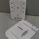 Wall Outlet Extender with Shelf, Surge Protector 6 AC Multi Plug Outlet, PD 30W USB Charger Station Splitter Expander for Home Room