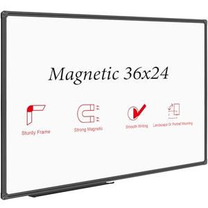 Clarity Dry Erase Board 36.5 x 24.5 Inch, Black Aluminum Frame Wall Mounted Board for Office Home and School