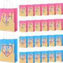 AmazingSpark 24 Pcs Baseball Ice Cream Drip Kraft Gift Party Favors Bags Baseball Ice Cream Drip Goodie Snack Treat Bags with Handles for Team Gift Sport Camping Sport Party Favors(Classic)