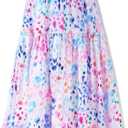 Floral Long Skirt for Girls Toddler & Kids & Teens II Girl's A-Line Maxi Skirts, Size: 12 Years
