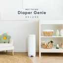 Diaper Genie Deluxe Gift Set Pail Diaper Disposal Made in Stainless Steel | Hands-Free Foot Pedal & Easy-Glide Function| Includes 2 Easy Roll Refills (48 Bags) | Baby Shower Gift