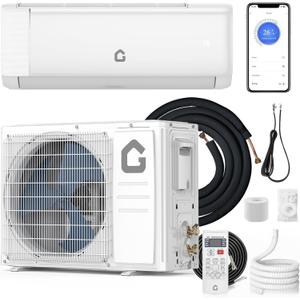 12,000 BTU Mini Split AC/Heating System, Mini Split Air Conditioners, 21 SEER2, Quiet Operation, 115V WIFI Enabled Energy Efficient Mini Split Unit, Installation Kits for Rooms Up to 750 Sq.ft