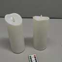 Raycare 8"x3" Outdoor Waterproof Flameless Candles, Battery Operated LED Candles with Remote Control and Timer, Electric Fake Plastic Pillar Candles, Ivory White, Set of 2