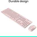 Logitech MK270 Wireless Keyboard and Mouse Combo for Windows, 2.4 GHz Wireless, Compact Mouse, 8 Multimedia and Shortcut Keys, 2-Year Battery Life, for PC, Laptop - Rose