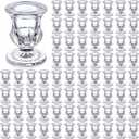 Foaincore 78 Pack Glass Candlestick Holders Bulk 2.5 Inch Taper Candle Holders Small Ritual Candle Stand Table Centerpieces for Wedding Christmas Valentine's Festival Party Dining Decorations (Clear)