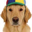 Propeller Baseball Cap for Big Dogs & Cats - Adjustable Strap Pet Sun Hat with Ear Holes, Colorful Fun Sports Hat for Party Cosplay Photo Props