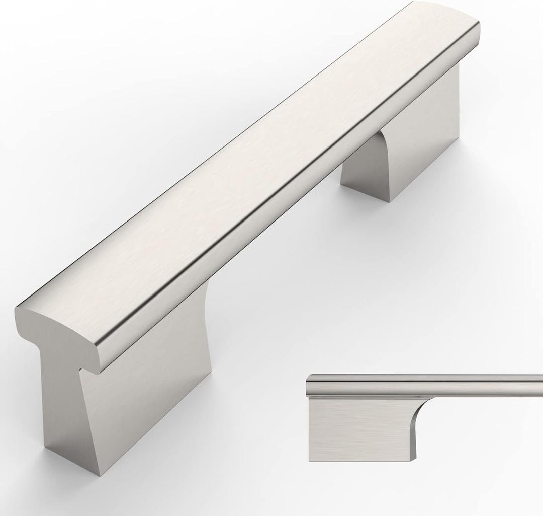 Amerdeco 10 Pack Brushed Satin Nickel Cabinet Pulls 3 Inch(76MM) Hole Centers Kitchen Cabinet Handles Hardware Kitchen Handles for Cabinets Cupboard Handles Drawer Pulls