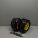 11x6.00-5 Lawn Mower Tires Flat Free, Zero Turn Mower Front Tires, 11x6-5 Solid Mower Wheel for Residential and Commercial, 3/4" and 5/8" Bearing, 6"- 8" Center Hub, 2Pack Yellow, 400Lbs