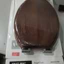 Angel Shield Elongated Wood Toilet Seat with Quiet Close,Easy Clean,Quick-Release Hinges(Elongated,Dark Walnut)