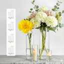 16-Pack Clear Glass Cylinder Vases, 4 Sizes (4/6/8/10 Inch) - Hurricane Floating Candle Holders & Flower Vases for Wedding, Table Centerpiece, Home Dcor