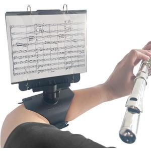 Marching Lyre MB-FP10, Adjustable Marching Band Sheet Music Stand for Flute and Piccolo with 10 Pages, Holds 20 Sheets of Music