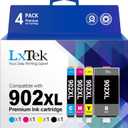 LxTek 902XL Ink Cartridges for HP Printers Compatible Replacement for HP 902XL Ink Cartridges Combo Pack for HP 902 Ink Cartridges Use with Officejet 6978 6968 6962 6958 Printer (4 Pack)
