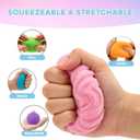 Fuzz Squishy Stress Ball, Soft Fidget for Anxiety Relief, Sensory Squishy Ball to Increase Hand Flexibility & Relieve, Ultra Squishy and Moldable Slow Rise for (Pink)