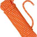 Multi-Purpose Climbing Rope - 8/10/12mm x 5/10/20/30m, Ideal for Rappelling, Boating, Tree Swing, and Sailing (Orange)