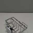 TAILI 4-in-1 Sponge Holder for Kitchen Sink with Strong Suction Cup Removable, Rustproof Aluminum Sink Caddy for Sponge, Brush, Scrubber, Scraper -Silver