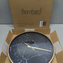 Bernhard Products Modern Wall Clock 13 Inch Noiseless Silent Non Ticking Decorative Stylish Black Marble Look and Metal Rose Gold Frame for Home Kitchen Office Living Room Bedroom