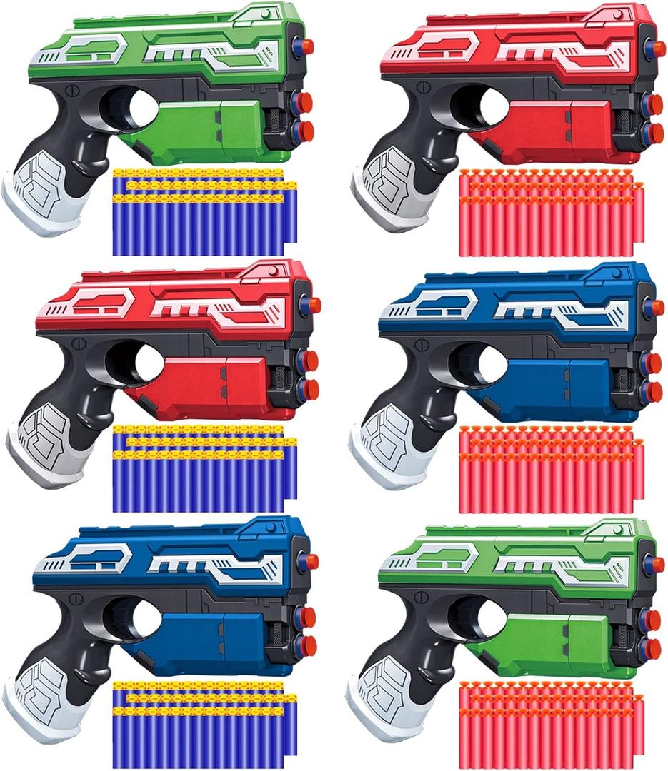 POKONBOY 5 Pack Blaster Toys Guns for Boys Fit for Nerf Bullets, Toy Guns with 160 PCS Refill Foam Darts for Boys Girls Hand Gun Toys for 6+ Year Old Kids Party Favors Birthday