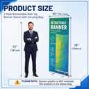 2 Pack 33 x 81 IN Retractable Roll-Up Banner Stand with Carrying Bag, Portable Aluminum Pop Up Display Banner Stand for Business, Trade Shows, Stores, Advertising, Events(Banners Not Included)