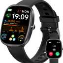 Smart Watch for Men Women Make/Answer Calls,1.83" Fitness Tracker with Blood Pressure/SpO2/Heart Rate Monitor/Sleep Tracker, Pedometer, 123+ Sport Modes, IP68 Waterproof Fitness Watch for Android&iOS (Black)