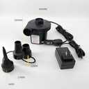 Portable Electric Air Pump, Quick-Fill Inflator, Dual AC/DC Power, Multiple Nozzles, Black