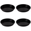 4 Pack Plant Saucer Plant Trays for Pots Plastic Round Drip Trays Flower Pot Saucers Black Planter Water Tray Plant Drainage Tray, Black