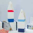 BESTOYARD Fishing Marker Buoys Floating Fish Label Ornament 2.75X2.75X10.23 Inch Nautical Buoy Decor for Mediterranean Style Wall and Window Hanging Beach Theme Home Decoration