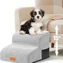 Topmart High Density Foam Pet Steps 2 Tiers,11.8" High,Non-Slip Dog Stairs