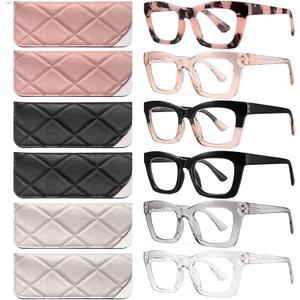 CCVOO 2.25 Style Reading Glasses for Women, Stylish Eyeglasses, Blue Light Readers for Women, Cheaters, (A1 Mix)