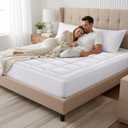 OLANLY King Quilted Fitted Mattress Pad  Soft Pillow Top Mattress Topper, Down Alternative Fill, Cooling Comfort Breathable Mattress Cover, Machine Washable Deep Pocket Mattress Protector, White