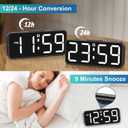 Peakeep Small Digital Alarm Clock Plug in for Bedrooms Bedside, Tiny Electric Clock Large Big Numbers Display Battery Backup for Desk Table, 6 Dimmers, 5 Adjustable Alarm Volume (White)