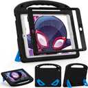 Kids Case for iPad 9th/8th/7th Generation (iPad 10.2 inch 2021/2020/2019), Shockproof Case with Screen Protector (Black)