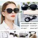 AEZUNI Trendy Reading Sunglasses Women Stylish Square Sun Readers UV Protection Glasses 1.0 1.5 2.0 2.5 3.0 3.5 (Not-bifocal (Black+clear)