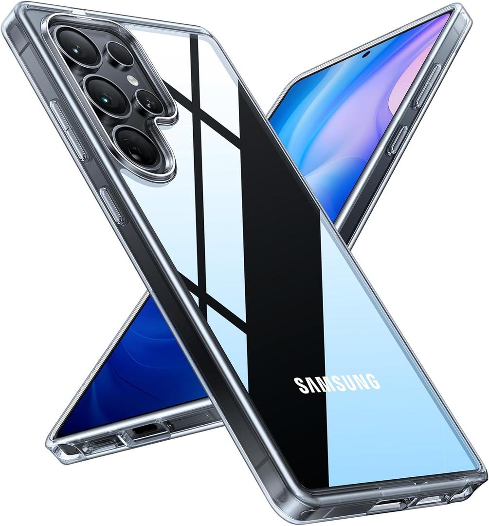 TORRAS Shockproof for Samsung Galaxy S25 Ultra Case, [Non-Yellowing] [12FT Military-Grade Protection] Transparent Slim Case for Samsung S25 Ultra Case, Diamond Clear, Hard, 6.9'' Guardian Series