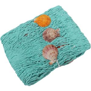 Fish Net for Decor Fishing Small Blue Handmade Pirate Net Fish Net Aquarium Wall Home Decor Coastal Themed Nautical Nets Decoration Beach Outdoor Decorative Green Cotton Thread