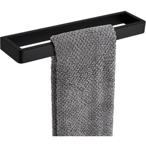 APLusee Matte Black Towel Bar, 304 Stainless Steel Towel Rack, Wall Mounted