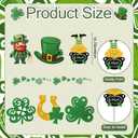 Halloscume 12 Pcs St. Patrick's Day Tree Decorations Ornaments Large Glitter St. Patricks Day Tree Picks Irish Shamrock Horseshoe Hat Ornaments for Irish St. Patrick's Home Office Party Spring Decor