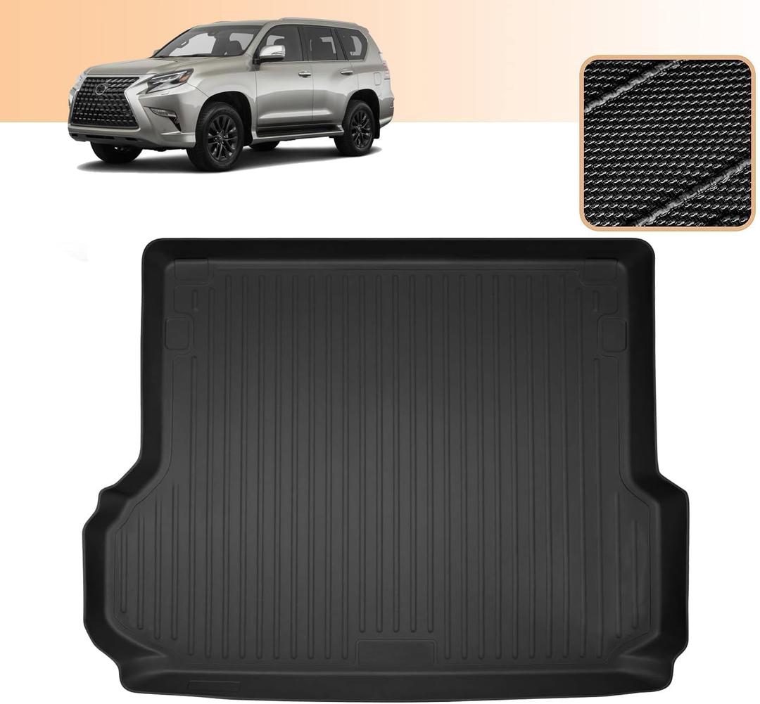 Trunk Mat for Lexus GX 460 2010-2023 - Custom Fit TPE Non Slip Cargo Liner - All Weather Guard Trunk Liner - 3D Shaped Laser Measured Cargo Mats for 2010-2023 Lexus GX GX460