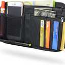 Car Sun Visor Organizer, Vehicle Visor Storage Pouch, Auto CD and Glasses Holder, Interior Car Accessories for Credit Card and Registration Document, Fits Most Cars, SUVs, Jeeps, Trucks (Black)