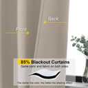 Stone Cafe Blackout Curtains 36 Inch Length 2 Panels Set, Soft Solid Thermal Insulated Room Darkening Small Window Curtains for Kitchen Bathroom Basement, Stone, Each, 40" Wx36 L