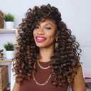Toyotress Ocean Wave Crochet Hair - 14 Inch 8 Packs Ombre Brown Crochet Braids Deep Twist Synthetic Braiding Hair Extensions (14 Inch, T30-8P)