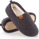 Women Cozy Faux Curly Fur House Memory foam Slippers Ladies Fuzzy Closed Back Indoor Bedroom Shoes (Blue)