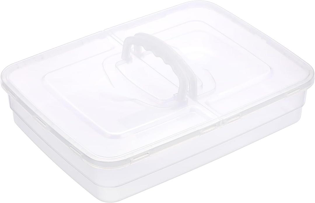 Pizza Dough Proofing Box, 14 x 10.3Inch Large Capacity Container, Fits 4-6 Dough Balls, Household Tray With Carry Handle