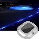 VOLISUN Solar Deck & Driveway Lights, 4 Pack Led IP67 Waterproof Outdoor Warning Step Lights for Garden Pathway Yard (White)