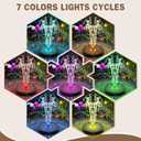 Yzert Solar Fountain for Bird Bath Colorful Lights Automatic Cycle 3.5W Solar Water Fountain Outdoor Garden 2200mAh Battery
