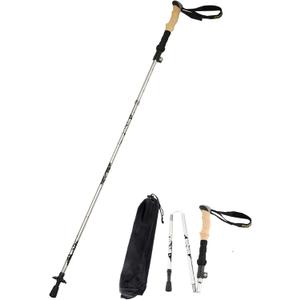 Aluminum Collapsible Ultralight Travel Trekking Hiking Pole for Men and Women (Fits 5'3" - 6'2") (1 PC(1 Pole), Silver)
