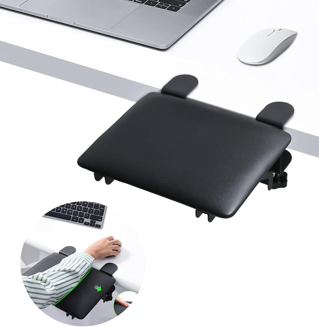 eulps Foldable Desk Extender Tray, Arm Rest for Desk, Ergonomic Forearm Leather Soft Armrest Support, Wrist & Elbow Pad for Home and Office, Easy Typing & Pain Relief